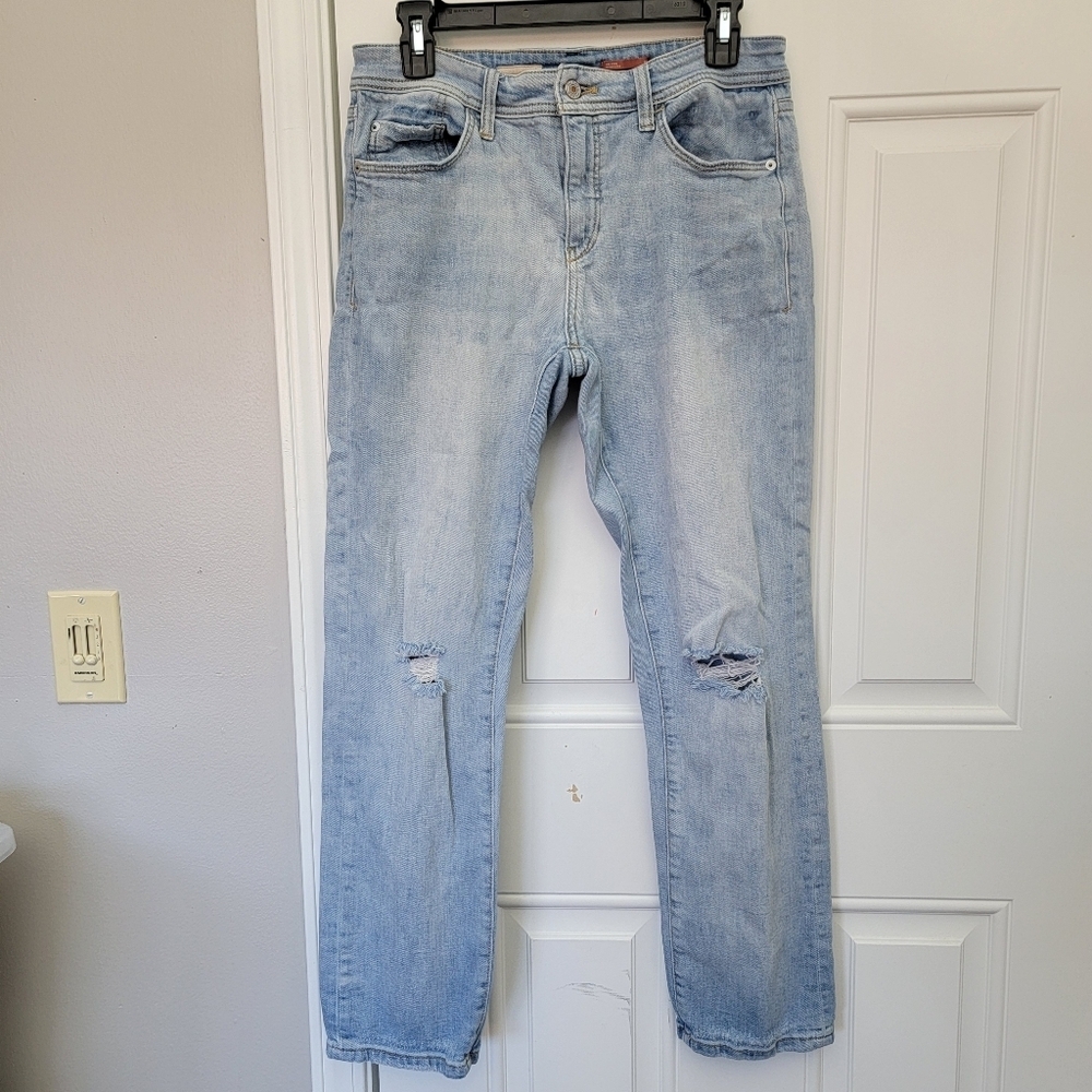 PILCRO Anthropologie Slim Boyfriend Crop Straight Leg Women's Distressed Size 29